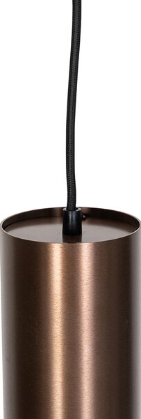 Designerska lampa wisząca ciemny brąz z adapterem do szyny 1-fazowej - Slimline Tubo