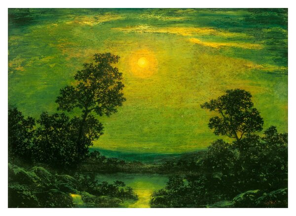 Obraz na szkle - Imitator of Ralph Albert Blakelock, Moonlight, reprodukcje (70x50 cm)