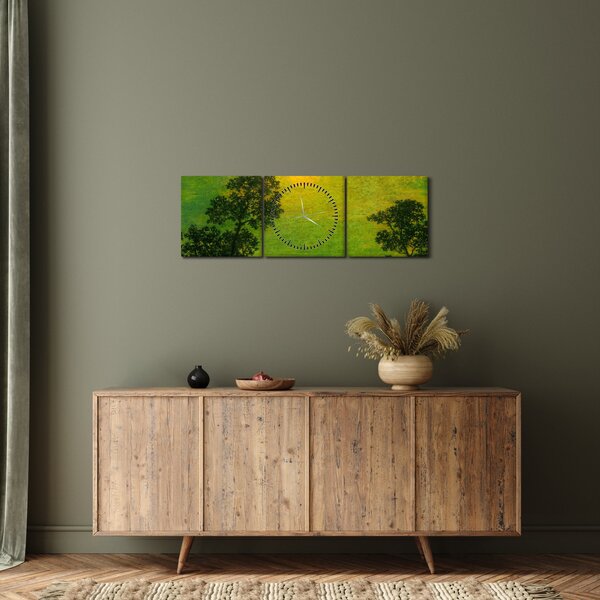 Obraz - Imitator of Ralph Albert Blakelock, Moonlight, reprodukcje (z zegarem) (90x30 cm)