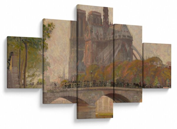 Obraz - Robert William Vonnoh, Notre Dame de Paris, reprodukcje (125x70 cm)