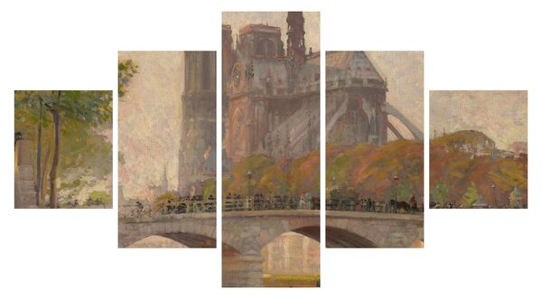 Obraz - Robert William Vonnoh, Notre Dame de Paris, reprodukcje (125x70 cm)