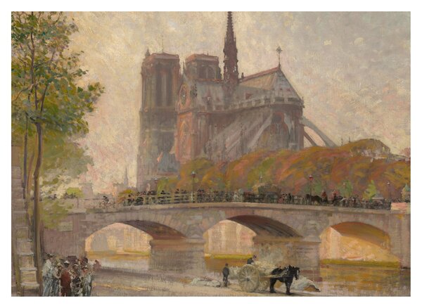 Obraz - Robert William Vonnoh, Notre Dame de Paris, reprodukcje (70x50 cm)