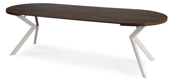 Stół Okrągły Rozkładany LUKAS 100-250 cm Orzech/Kaszmir Japandi