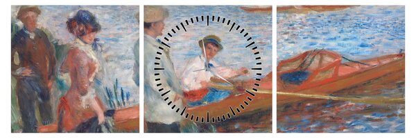 Obraz - Auguste Renoir, Oarsmen at Chatou, reprodukcje (z zegarem) (90x30 cm)
