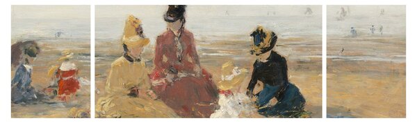 Obraz - Eugène Boudin, On the Beach, Trouville, reprodukcje (170x50 cm)