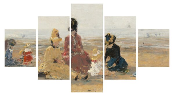 Obraz - Eugène Boudin, On the Beach, Trouville, reprodukcje (125x70 cm)