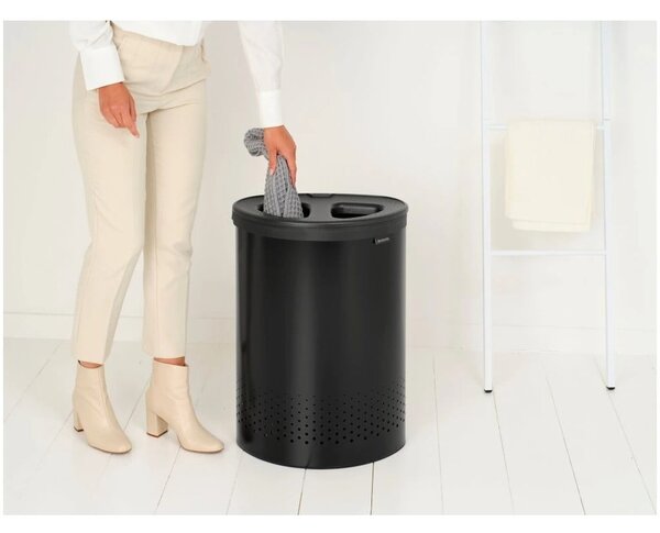 Biały metalowy kosz na pranie 55 l Selector – Brabantia