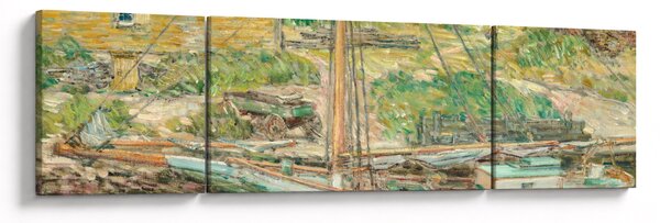 Obraz - Childe Hassam, Oyster Sloop, Cos Cob, reprodukcje (170x50 cm)