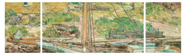 Obraz - Childe Hassam, Oyster Sloop, Cos Cob, reprodukcje (170x50 cm)