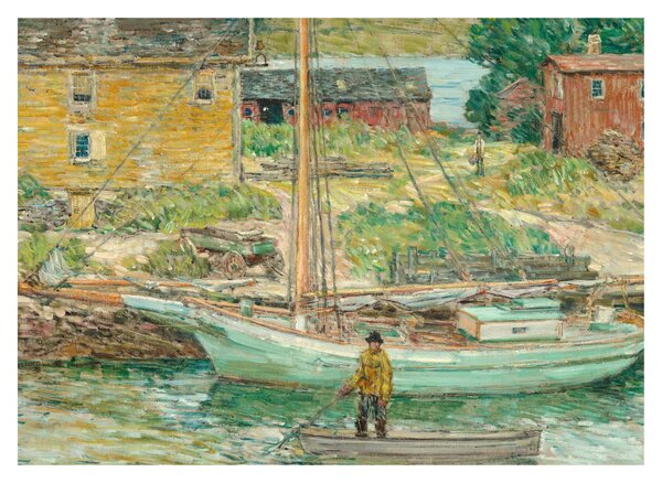 Obraz - Childe Hassam, Oyster Sloop, Cos Cob, reprodukcje (70x50 cm)