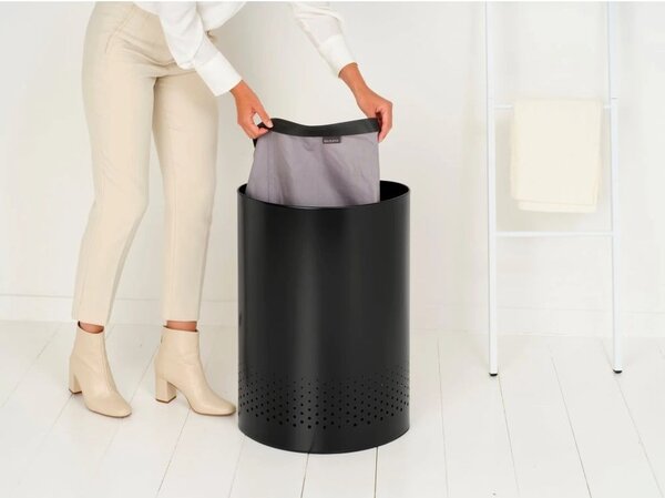 Biały metalowy kosz na pranie 55 l Selector – Brabantia