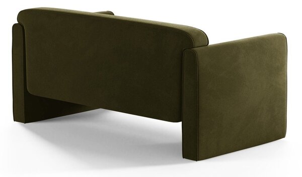 Zielona aksamitna sofa 140 cm Abby – Micadoni