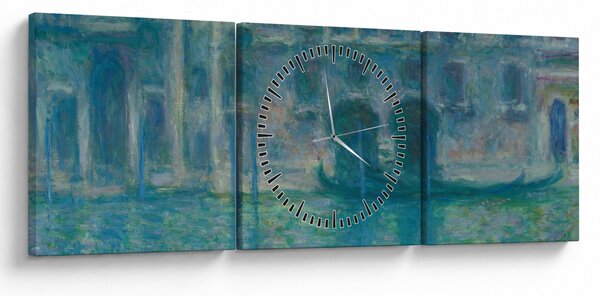 Obraz - Claude Monet, Palazzo da Mula, Venice, reprodukcje (z zegarem) (90x30 cm)