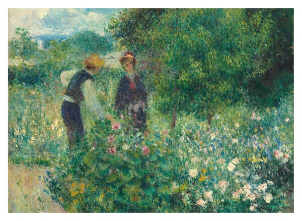 Obraz na szkle - Auguste Renoir, Picking Flowers, reprodukcje (70x50 cm)