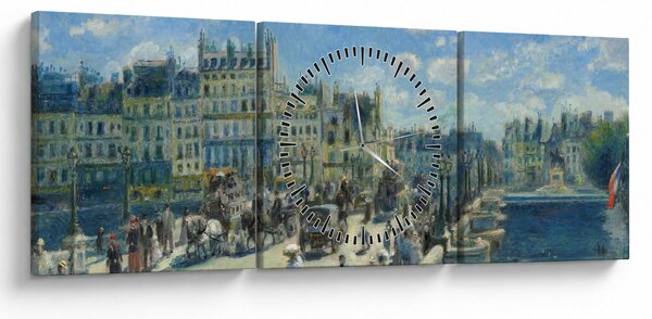 Obraz - Auguste Renoir, Pont Neuf, Paris, reprodukcje (z zegarem) (90x30 cm)
