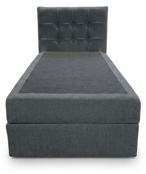 Tapicerowane łóżko boxspring DIRELIS VIBE 90x200 cm ciemnoszare Materac: Materac sprężynowy Bonell
