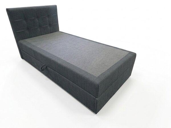 Tapicerowane łóżko boxspring DIRELIS VIBE 90x200 cm ciemnoszare Materac: Materac sprężynowy Bonell