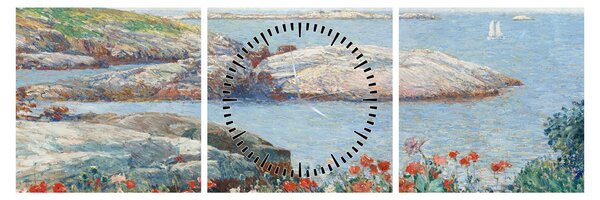 Obraz - Childe Hassam, Poppies, Isles of Shoals, reprodukcje (z zegarem) (90x30 cm)