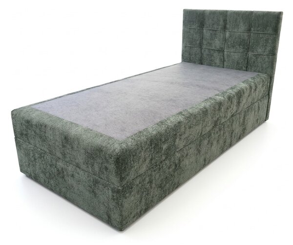 Łóżko tapicerowane boxspring DIRELIS VIBE 90x200 cm ciemnozielone Materac: Materac sprężynowy Bonell