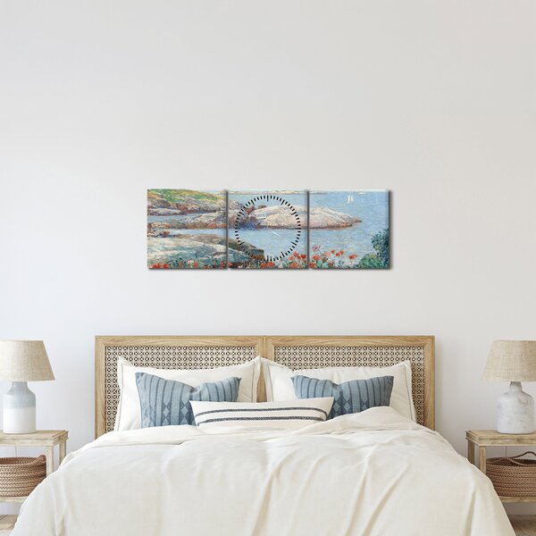 Obraz - Childe Hassam, Poppies, Isles of Shoals, reprodukcje (z zegarem) (90x30 cm)