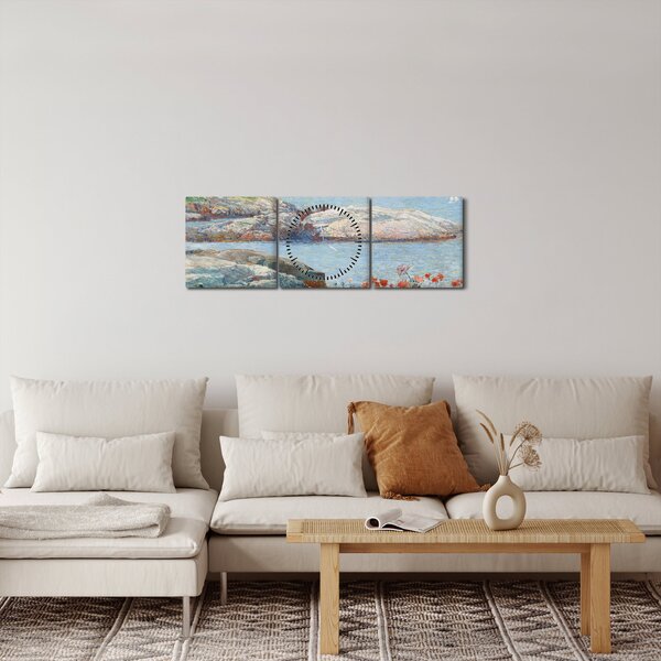 Obraz - Childe Hassam, Poppies, Isles of Shoals, reprodukcje (z zegarem) (90x30 cm)