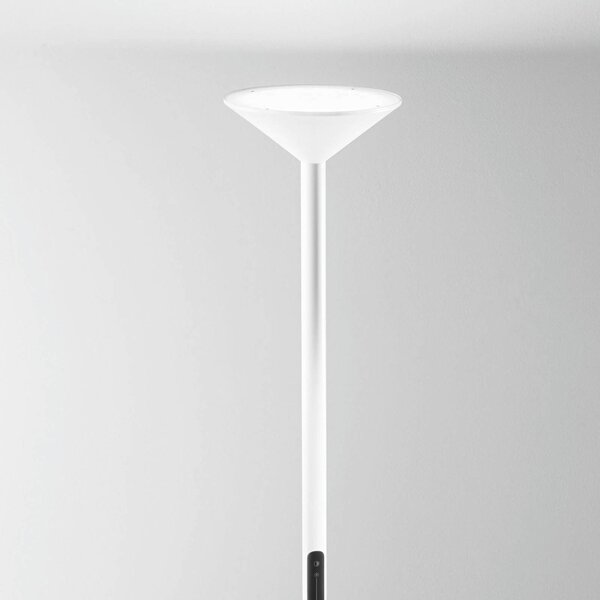 Fabas Luce Lampa stojąca LED Tratto, możliwość ściemniania, biały / opal, salon / jadalnia, metal, nowoczesny
