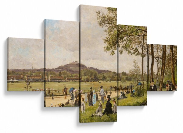 Obraz - French 19th Century, Race Course at Longchamps, reprodukcje (125x70 cm)