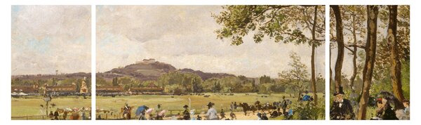 Obraz - French 19th Century, Race Course at Longchamps, reprodukcje (170x50 cm)