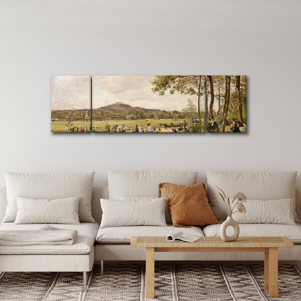 Obraz - French 19th Century, Race Course at Longchamps, reprodukcje (170x50 cm)