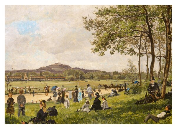 Obraz - French 19th Century, Race Course at Longchamps, reprodukcje (70x50 cm)