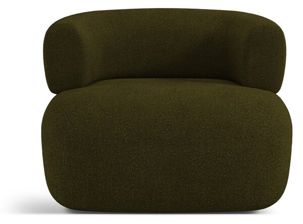 Zielony fotel z materiału bouclé Jenny – Micadoni Home