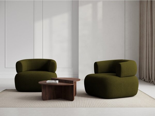 Zielony fotel z materiału bouclé Jenny – Micadoni Home