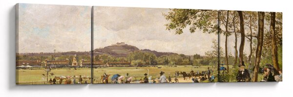 Obraz - French 19th Century, Race Course at Longchamps, reprodukcje (170x50 cm)