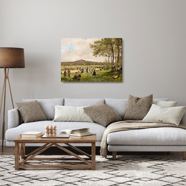 Obraz na szkle - French 19th Century, Race Course at Longchamps, reprodukcje (70x50 cm)