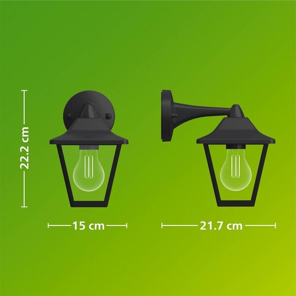 Philips Kinkiet zewnętrzny Juli, możliwość ściemniania, czarny, aluminium