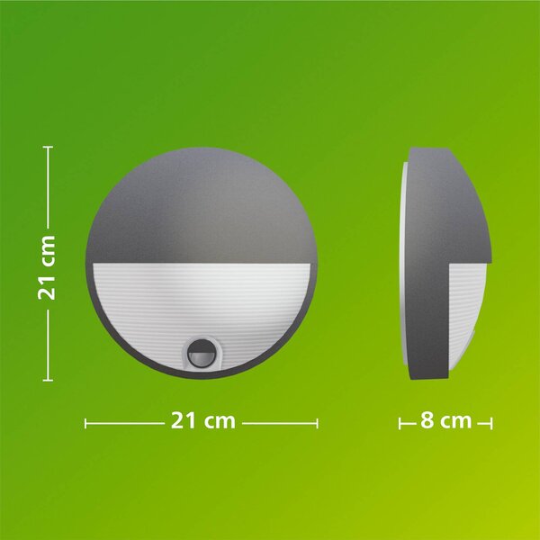 Philips Kinkiet zewnętrzny LED Capricorn UE, czujnik, IP44, aluminiowy / szary / cynkowy, aluminium
