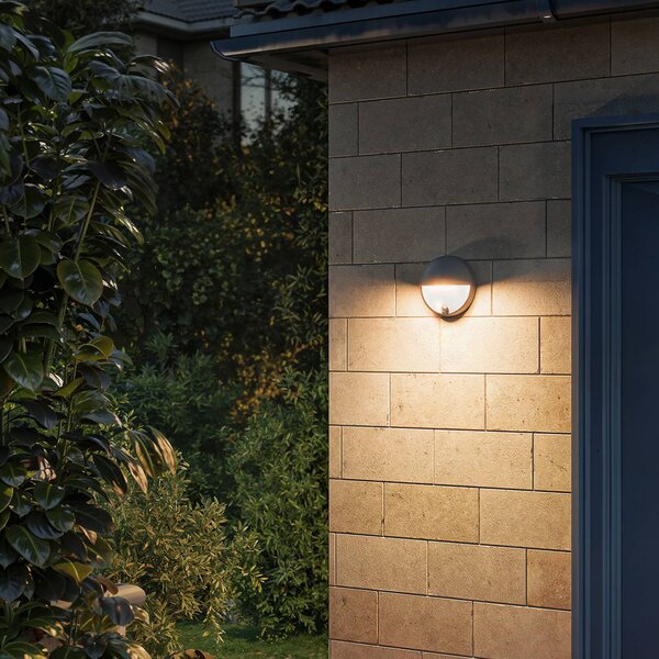 Philips Kinkiet zewnętrzny LED Capricorn UE, czujnik, IP44, aluminiowy / szary / cynkowy, aluminium