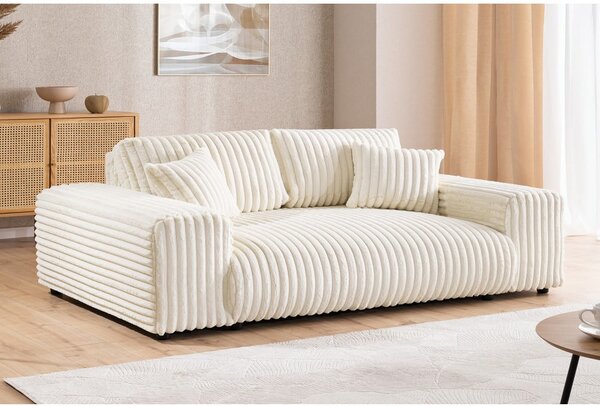 Kremowa sztruksowa sofa 213 cm Justin – Ropez