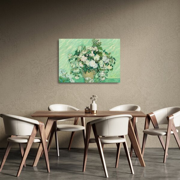 Obraz na szkle - Vincent van Gogh, Roses, reprodukcje (70x50 cm)