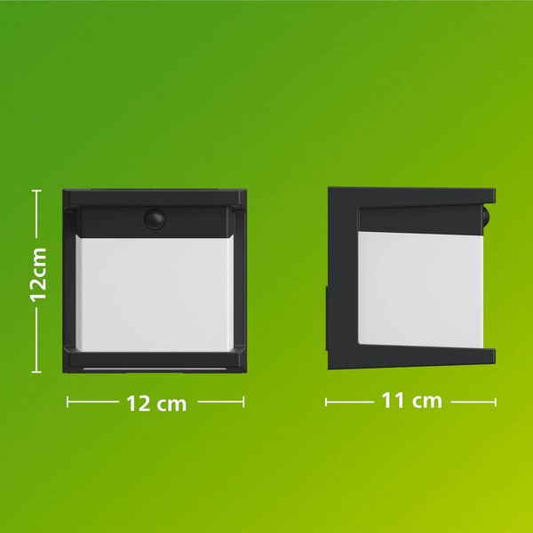 Philips Kinkiet solarny LED Diara, czarny, z czujnikiem, IP44 Diara, czarny, tworzywo sztuczne