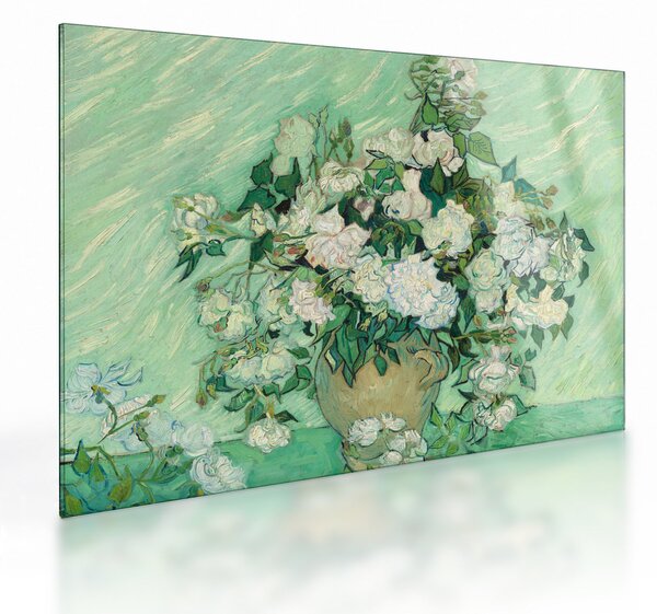 Obraz na szkle - Vincent van Gogh, Roses, reprodukcje (70x50 cm)