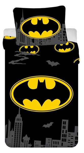 Bawełniana pościel dziecięca jednoosobowa 140x200 cm Batman "The Emblem" – Jerry Fabrics