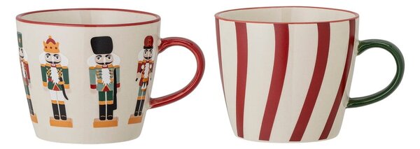 Kamionkowe kubki do cappuccino ze świątecznym motywem zestaw 2 szt. 300 ml Jolly – Bloomingville
