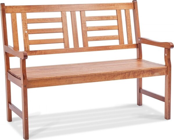 Drewniana ławka ogrodowa - 122 cm - 3-osobowa - solidna ławka parkowa na patio i do ogrodu - nośność do 318 kg