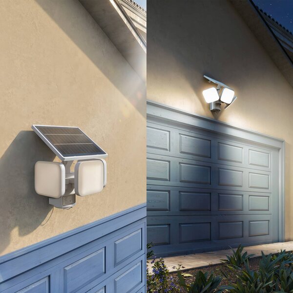 Philips Lampa solarna LED Zyren, biała, 3000 K, czujnik, IP65 Zyren, biały / opal, tworzywo sztuczne