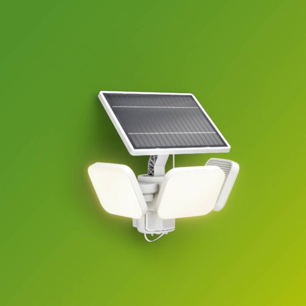 Philips Lampa solarna LED Zyren, biała, 3000 K, czujnik, IP65 Zyren, biały / opal, tworzywo sztuczne