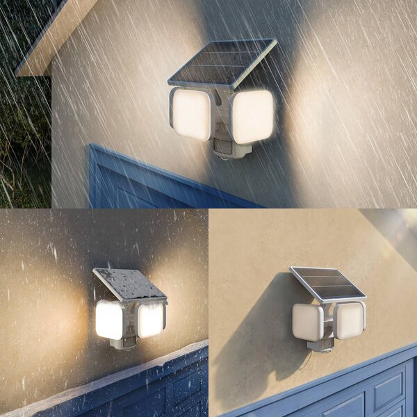 Philips Lampa solarna LED Zyren, biała, 3000 K, czujnik, IP65 Zyren, biały / opal, tworzywo sztuczne