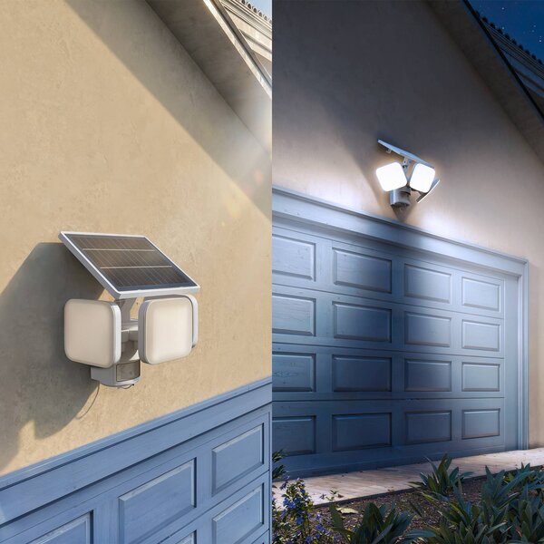 Philips Lampa solarna LED Zyren, biała, 5000 K, czujnik, IP65 Zyren, biały / opal, tworzywo sztuczne