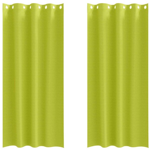 Firany blackout z kółkami 2 szt. Zielony 225 x 140 cm Poliester