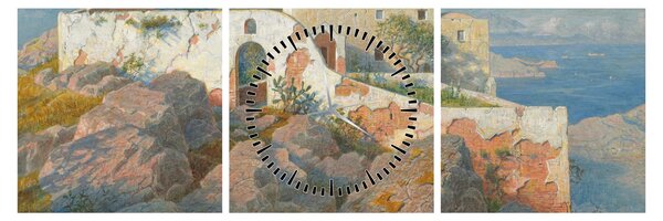 Obraz - William Stanley Haseltine, Santa Maria a Cetrella, Anacapri, reprodukcje (z zegarem) (90x30 cm)